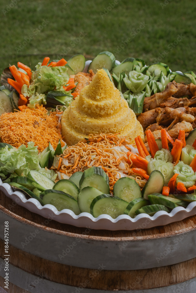 Obraz premium A vibrant and colorful spread of fresh vegetables along with delicious snacks perfectly suited for gatherings