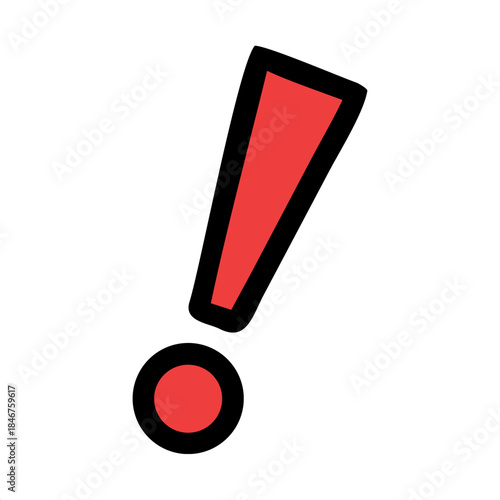 An attention-grabbing red exclamation mark, a universally recognized symbol of warning, emphasis, or importance, perfect for alerts and notices