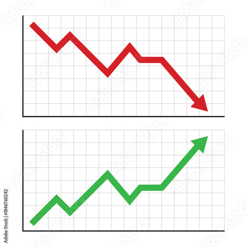 Arrow Chart Business and Finance Vector Illustration