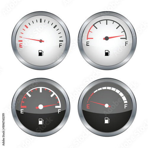 Car Fuel Indicator Meter Vector IlIustration