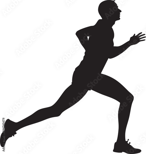 Silhouette of a Runner: Dynamic silhouette captures a person's raw athleticism and dedication to sport, epitomizing the spirit of competition and human strength.