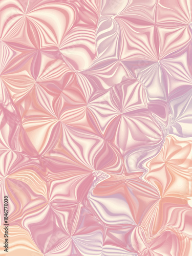 Glossy pinwheel-like cells forming a soft geometric texture in pastel tones. Shiny folds create a dreamy abstract look. Ideal for covers, digital planners, and decorative designs.
