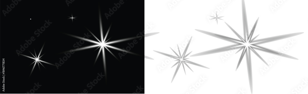 Εκτύπωση καμβά Vector transparent, light transitions, lens flare, light leaks and glare in png format