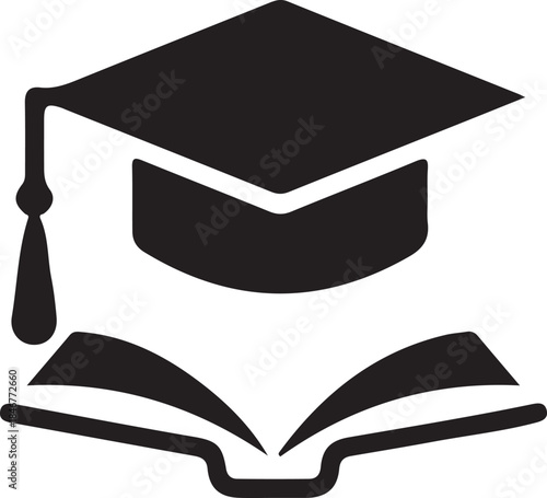Graduation cap and diploma vector icon for academic success in education