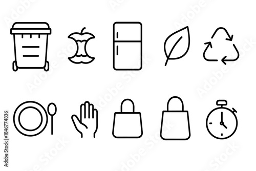 Recycling, environment outline icon set. Eco-friendly, sustainability icons collection