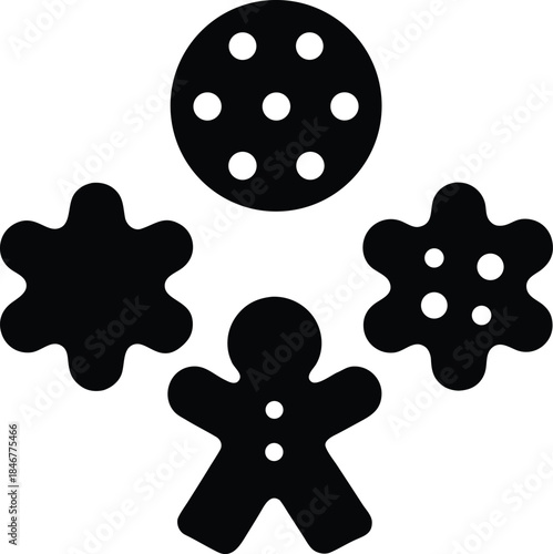 holiday pastry line art vector illustration on transparent background