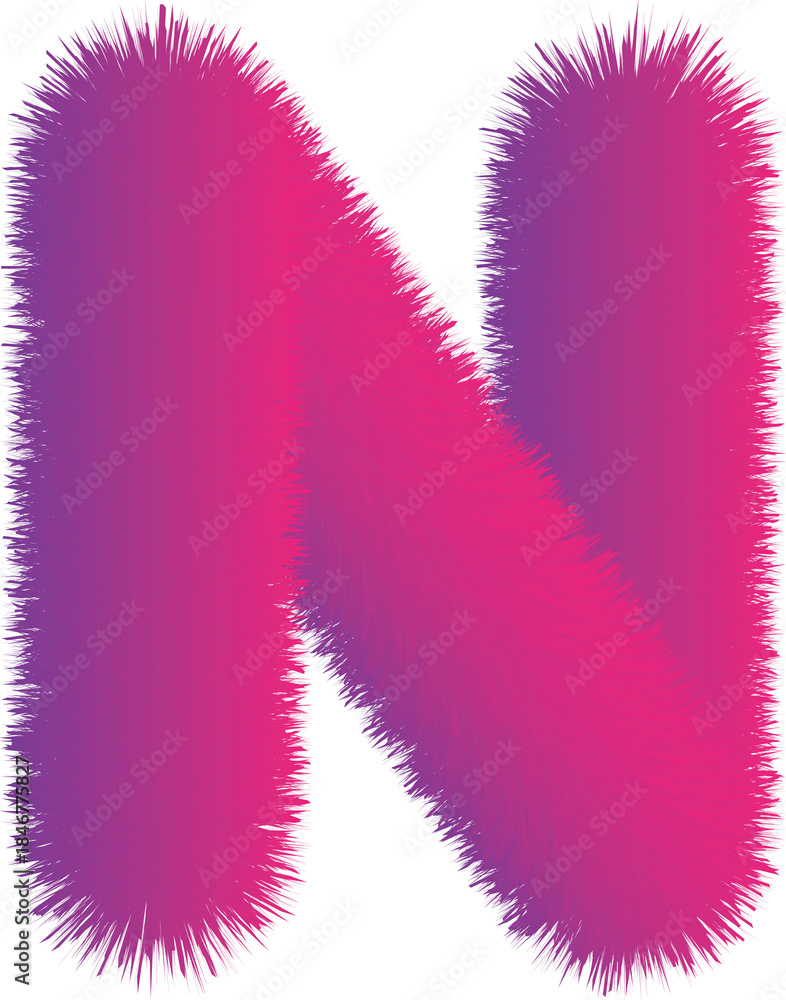 Fototapeta premium N Fuzzy 3D Text