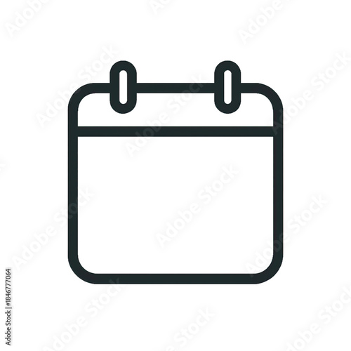 Simple calendar icon on black background for organization
