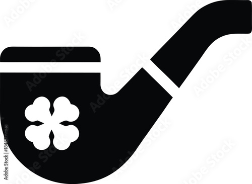 lucky clover pipe line art vector illustration on transparent background