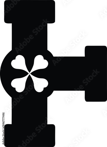 lucky clover pipe line art vector illustration on transparent background