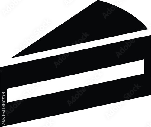 parade cake slice line art vector illustration on transparent background