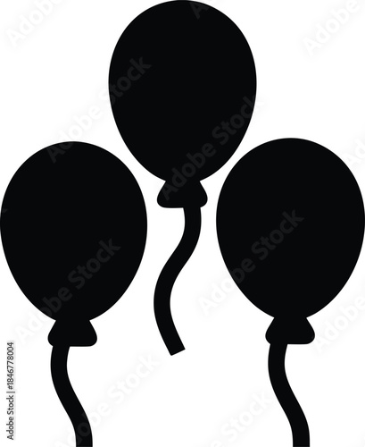 parade decoration balloon line art vector illustration on transparent background