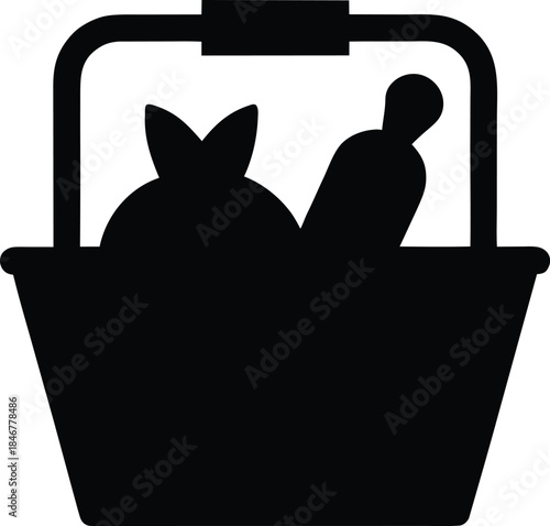 parade picnic basket line art vector illustration on transparent background