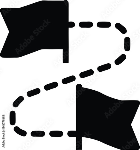 parade route map line art vector illustration on transparent background