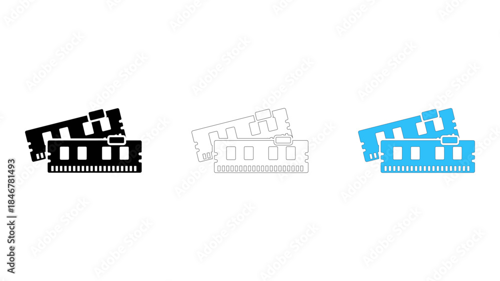 Obraz premium Registered ram module icon demonstrating enhanced system stability in large computing environments