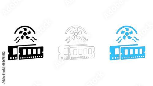 Memory cooling kit icon illustrating enhanced ram thermal performance for improved system stability