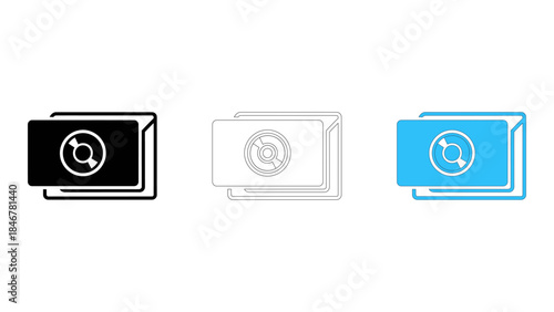 Optical drive enclosure icons in various styles illustrating conversion of internal drives to external use