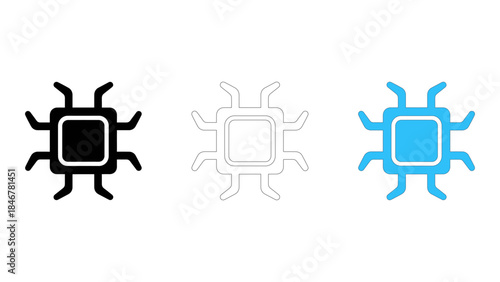 Processor mounting bracket icon set securing cpu firmly to the motherboard