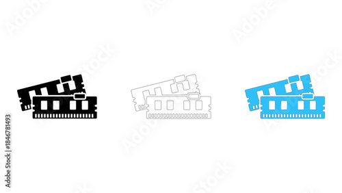 Registered ram module icon demonstrating enhanced system stability in large computing environments