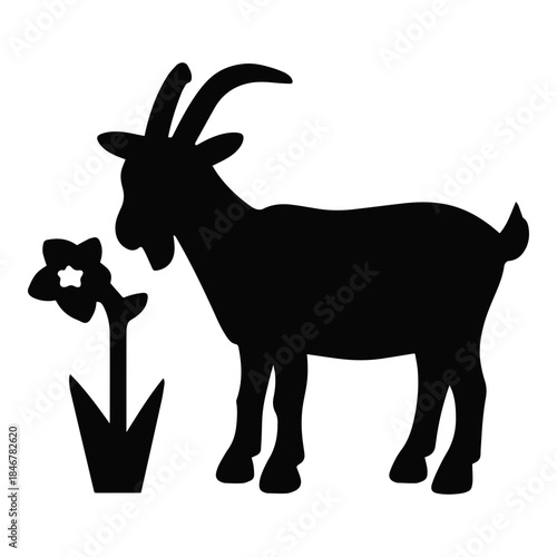 Goat with Flower Icon