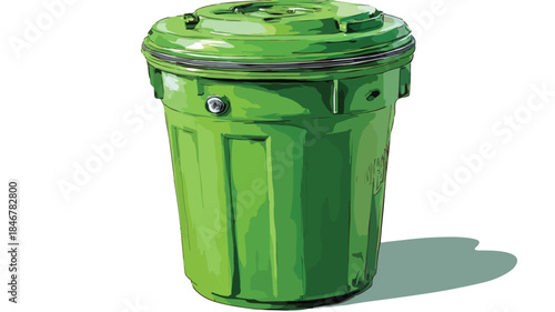 Green Trash Can with Lid Saying 'Dumpster' - Professional Waste Management Image