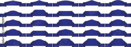 Blue Banner Ribbon Vector Graphic. Shiny blue ribbon for branding or logo mockup.