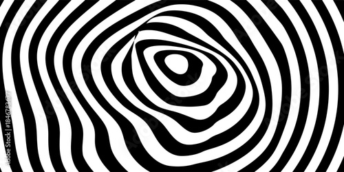 Hypnotic black and white spiral pattern with concentric circles. Perfect for psychedelic, trippy designs.