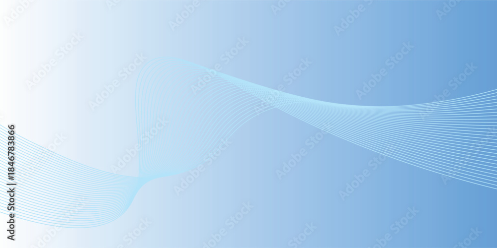 Fototapeta premium Blue wavy line pattern background vector