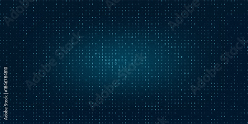 Abstract Blue Technology Background. Binary Computer Code. Programming / Coding / Hacker concept.