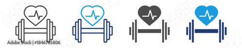 fitness icon set multiple style