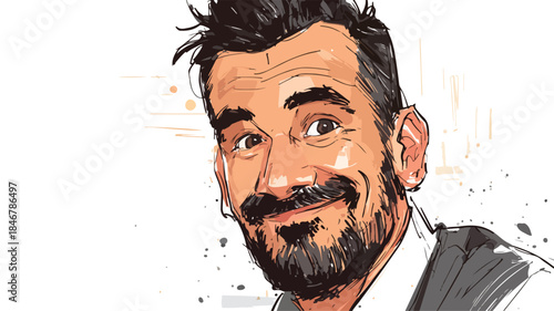 Charming Cartoon Portrait Vector Illustration by Ashantha - Professional Usage