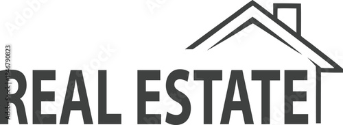 Real Estate Logo: The logo showcases a stylized house icon and bold typography, symbolizing property and homes.