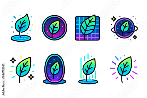 Eco-friendly, sustainability icon set. Nature, eco line icons, flat green collection
