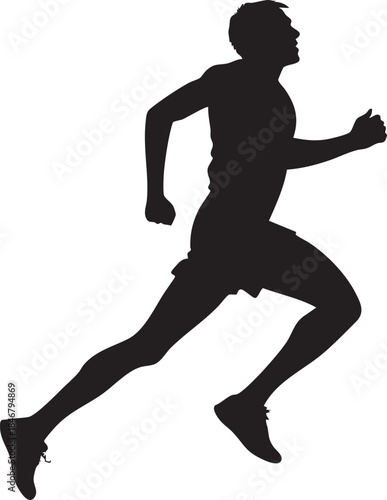 PrintSilhouette of a Runner: Dynamic silhouette captures a person's raw athleticism and dedication to sport, epitomizing the spirit of competition and human strength.