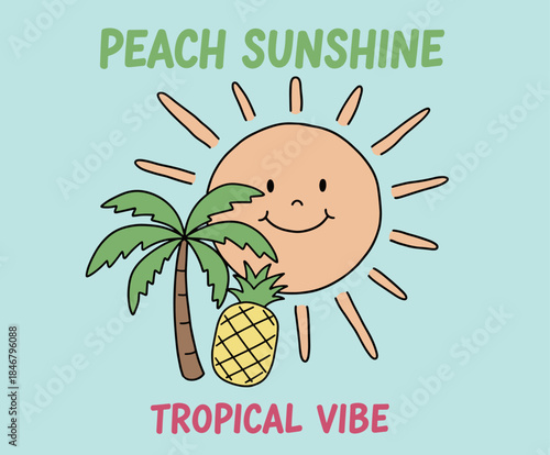 Summer fruits vector print designs. Organic food artwork for for t-shirt. Nature fruit print design. Fruit vintage t-shirt design. Retro fruit tropics. Local farmer markets.