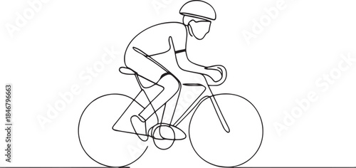 young person bike activity racing outside safe headrest lifestyle one line art