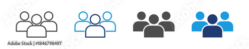 team icon set multiple style