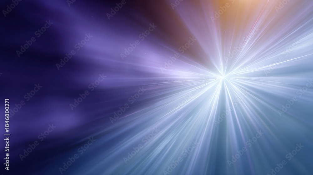Fototapeta premium Stunning Abstract Background with Dynamic Light Rays Emitting in Various Shades of Purple, Blue, and Hints of Orange for Creative Designs and Visual Presentations