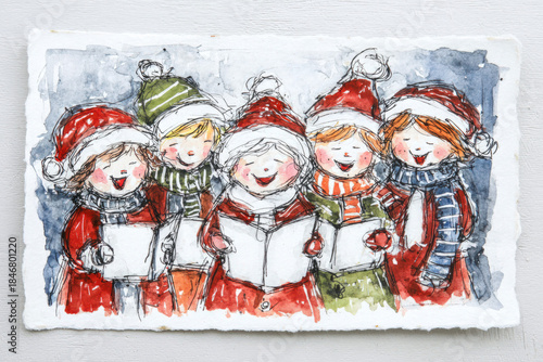 Christmas watercolor illust...