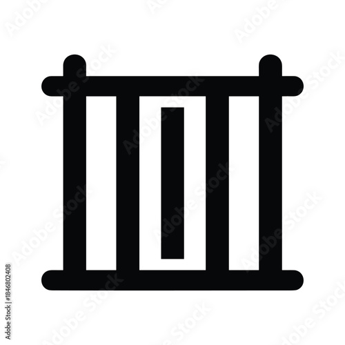 Black prison bars icon on white background simple graphic jail