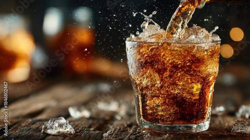Fizzy drink being poured in...