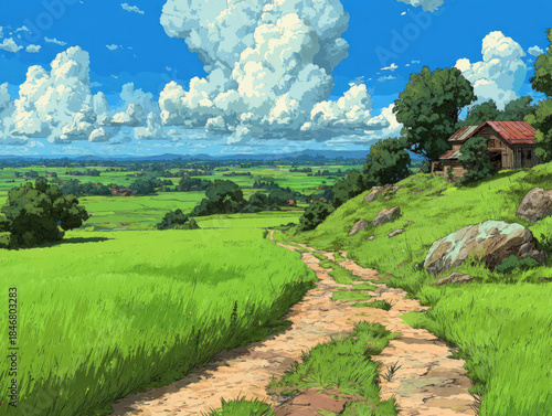 Meadow field background