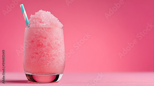 Pink drink with crushed ice...