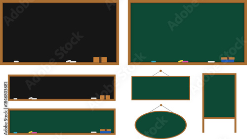 シンプルな黒板のイラストのセット