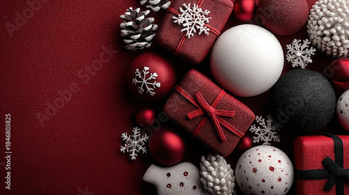 Red christmas background wi...