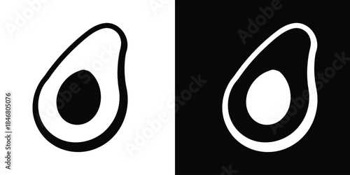 avocado fruit silhouette vector, avocado icon