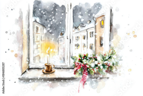Watercolor painting of a wi...