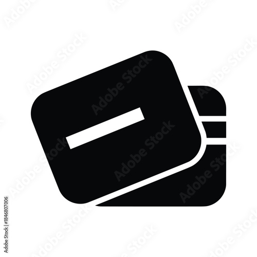 Black credit card icon with white stripe and rounded corners debit payment