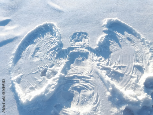 footprint in the snow, snow angel