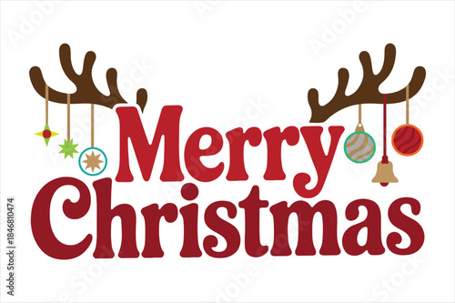 Merry christmas with antlers